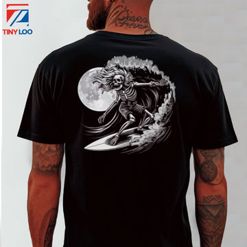 Skeleton Moon Surfer Tee