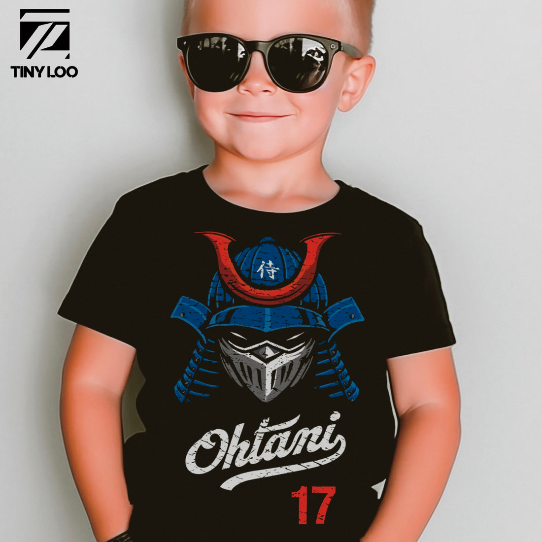 Ohtani Samurai Baseball Boy Toddler Black Crewneck